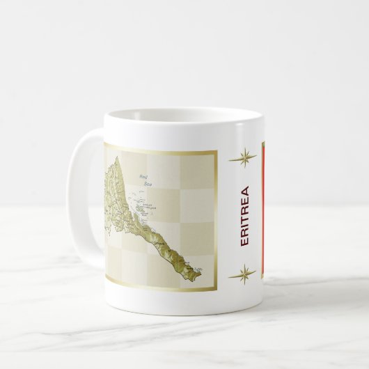 Eritrea-Flagge + Karten-Tasse Kaffeetasse (Vorderseite Links)