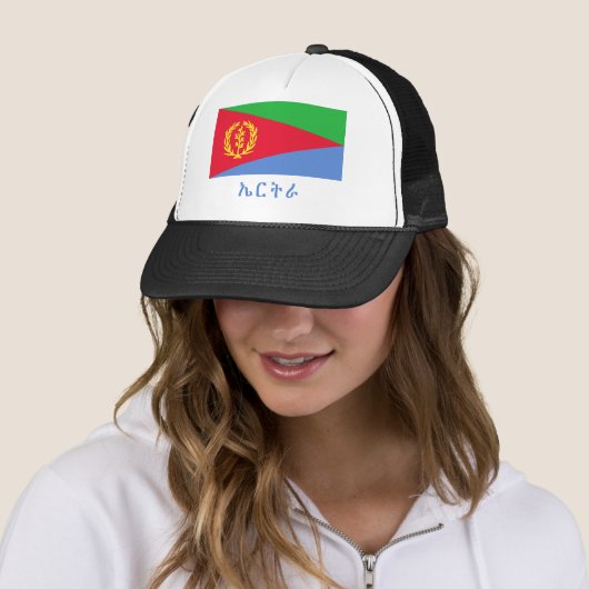 Eritrea-Flagge mit Namen in Tigrinya Truckerkappe (Beispiel)
