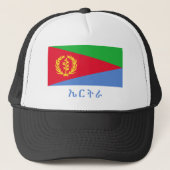Eritrea-Flagge mit Namen in Tigrinya Truckerkappe (Vorderseite)