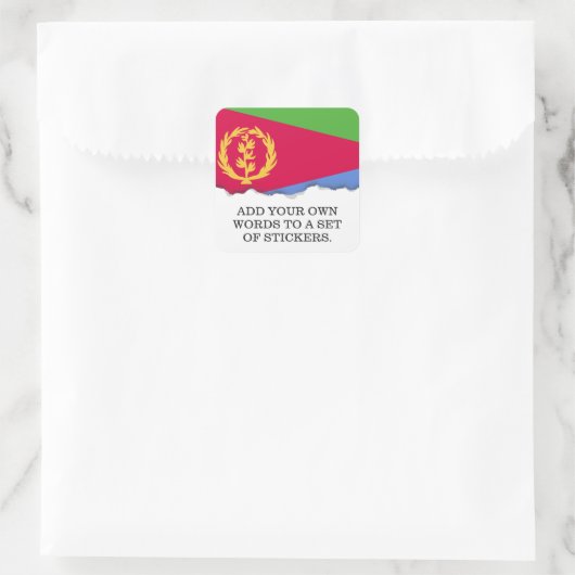 Eritrea-Flagge Quadratischer Aufkleber (Tasche)