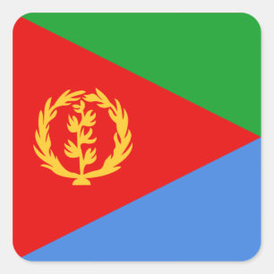 Eritrea-Flaggen-Aufkleber Quadratischer Aufkleber