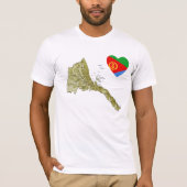 Eritrea-Flaggen-Herz und Karten-T - Shirt (Vorderseite)
