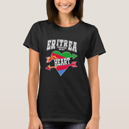 Eritrea für immer im Herzen mit der Flagge von Eri T-Shirt (Vorderseite)