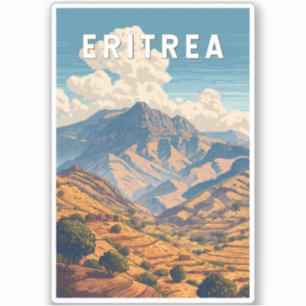 Eritrea Illustration Travel Art Vintag Aufkleber
