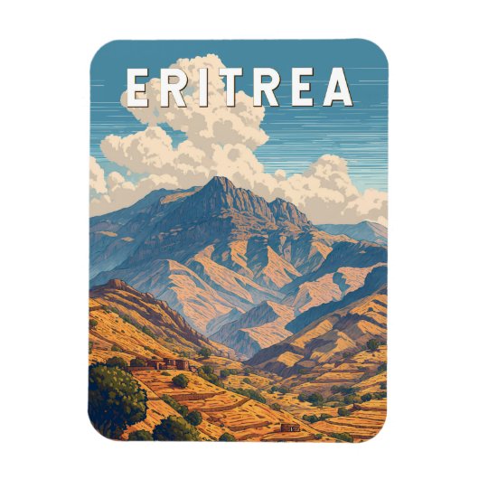 Eritrea Illustration Travel Art Vintag Magnet (Vertikal)