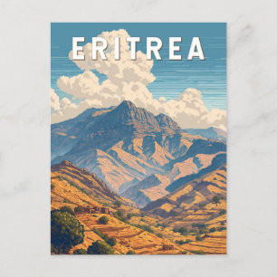 Eritrea Illustration Travel Art Vintag Postkarte