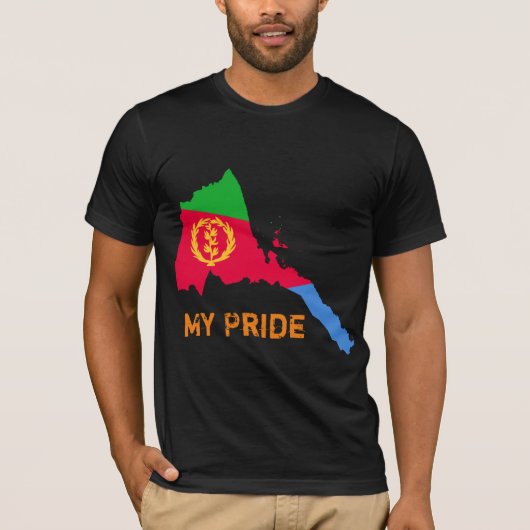 Eritrea ist stolz auf Eritrean Map T - Shirt Desig (Vorderseite)