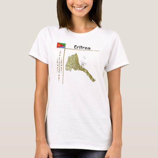Eritrea Karte + Flagge + T - Shirt (Vorderseite)