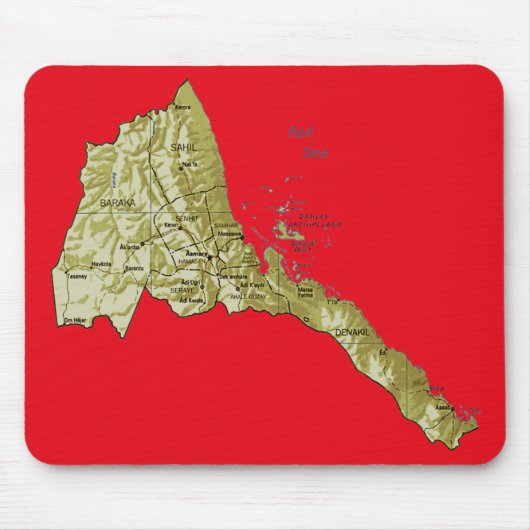 Eritrea-Karte Mousepad (Vorne)