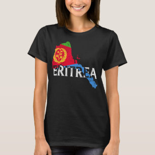 Eritrea Länderkarte Flaggenstaat Proud Eritrean Pa T-Shirt