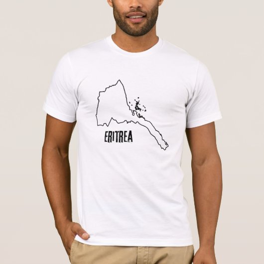 Eritrea Landkarte Eritreer Nationale Kontur T-Shirt (Vorderseite)