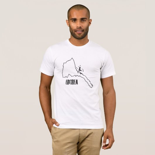 Eritrea Landkarte Eritreer Nationale Kontur T-Shirt (Vorne ganz)