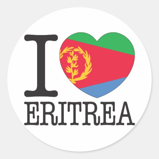 Eritrea Liebe v2 Runder Aufkleber (Vorderseite)