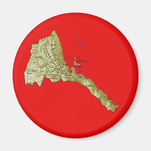 Eritrea Map Magnet (Vorne)