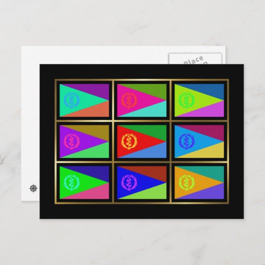 Eritrea Multihue Flags Postkarte (Vorne/Hinten)