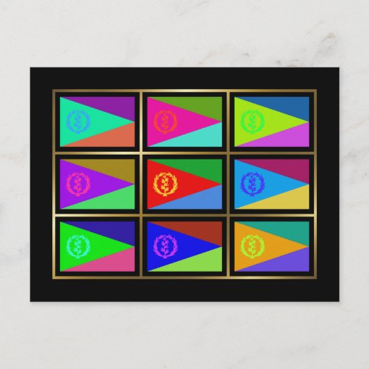 Eritrea Multihue Flags Postkarte (Vorderseite)