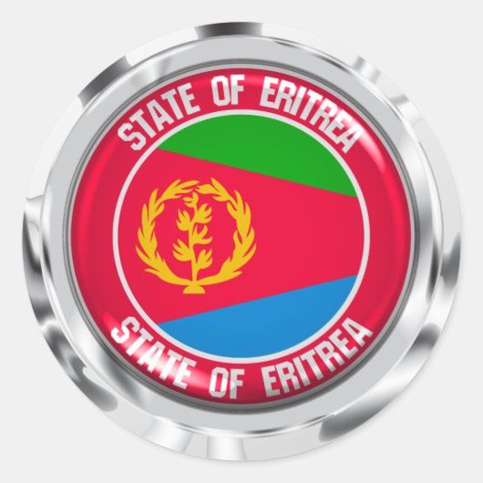 Eritrea-RundEmblem Runder Aufkleber (Vorderseite)