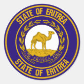 Eritrea-RundEmblem Runder Aufkleber (Vorderseite)