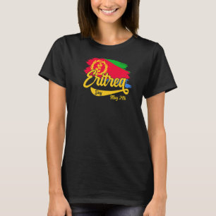 Eritrea Tag 24 Mai mit eritreischer Flagge Eritrea T-Shirt