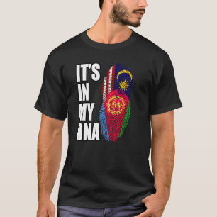 Eritrean And Malaysian Mix DNA Heritage Flag T-Shirt