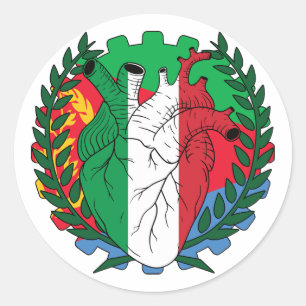 Eritrean Eritrea Saint Josephs Day italiana Runder Aufkleber