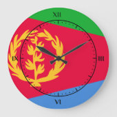Eritrean flag Clocks Große Wanduhr (Vorderseite)