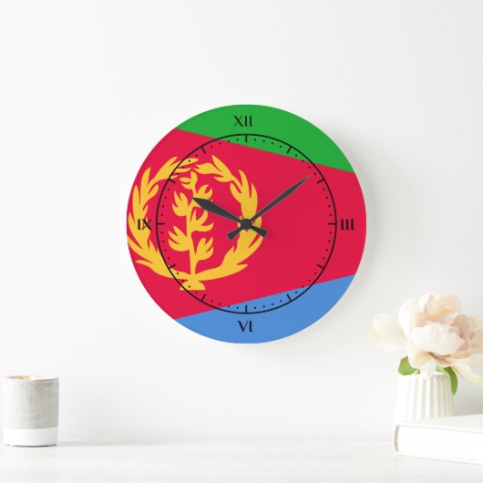 Eritrean flag Clocks Große Wanduhr (Zuhause)