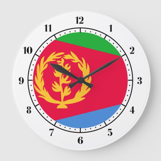 Eritrean flag Clocks Große Wanduhr (Vorderseite)
