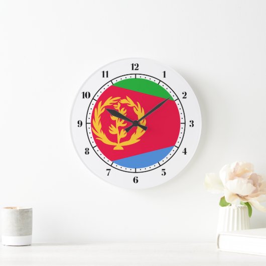 Eritrean flag Clocks Große Wanduhr (Zuhause)