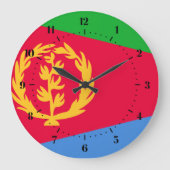 Eritrean flag Clocks Große Wanduhr (Vorderseite)