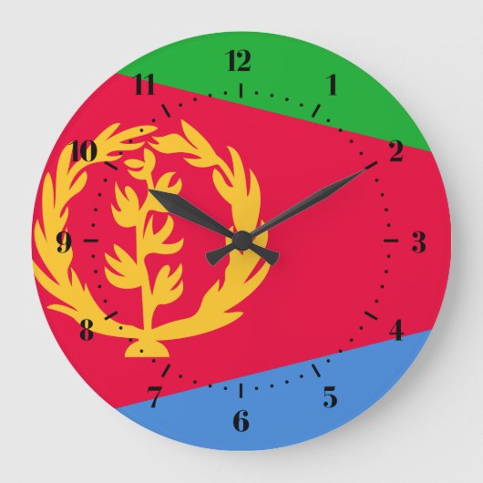 Eritrean flag Clocks Große Wanduhr (Vorderseite)
