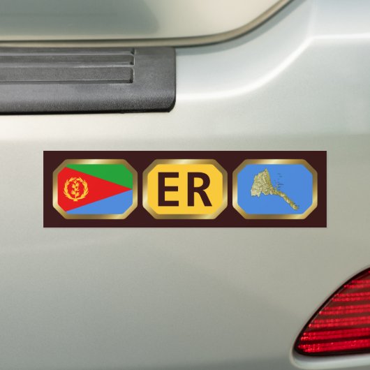Eritrean Flag Map Code Autoaufkleber (Auf Auto)