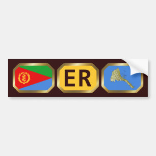 Eritrean Flag Map Code Autoaufkleber