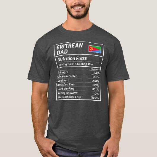 Eritreer Vater Nutrition Fakten Proud Eritrea T-Shirt (Vorderseite)