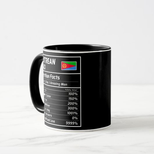 Eritreer Vater Nutrition Fakten Proud Eritrea Tasse (Vorderseite Links)