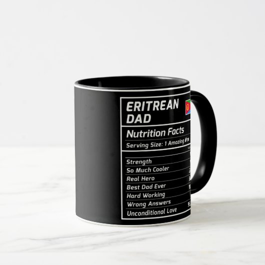 Eritreer Vater Nutrition Fakten Proud Eritrea Tasse (VorderseiteRechts)