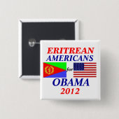 Eritreische Amerikaner für Obama Button (Vorne & Hinten)