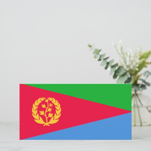 Eritreische Flagge (Eritrea) Karte (Stehend Vorderseite)