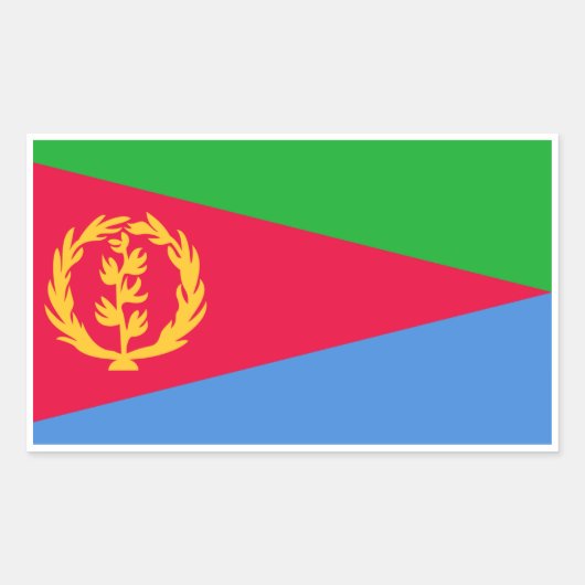 Eritreische Flagge, Flagge Eritreas Rechteckiger Aufkleber (Vorderseite)