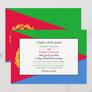 eritreische Flagge, Flagge von Eritrea Hochzeit Einladung