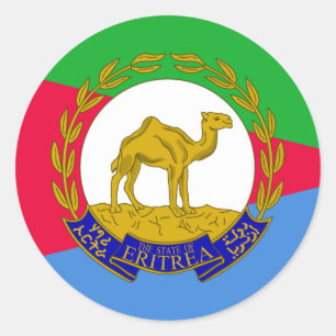 Eritreische Flagge und nationales Emblem, Flagge E Runder Aufkleber