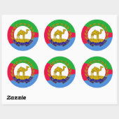 Eritreische Flagge und Nationallogo, Flagge Eritre Runder Aufkleber (Blatt)