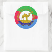 Eritreische Flagge und Nationallogo, Flagge Eritre Runder Aufkleber (Tasche)