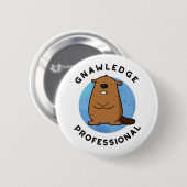 Erkenne Beruflichen Funny Beaver Pub Button (Vorne & Hinten)