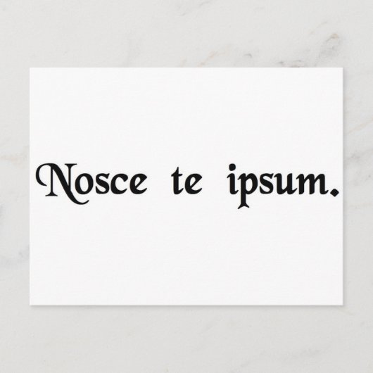 Erkenne dich selbst. postkarte (Vorderseite)