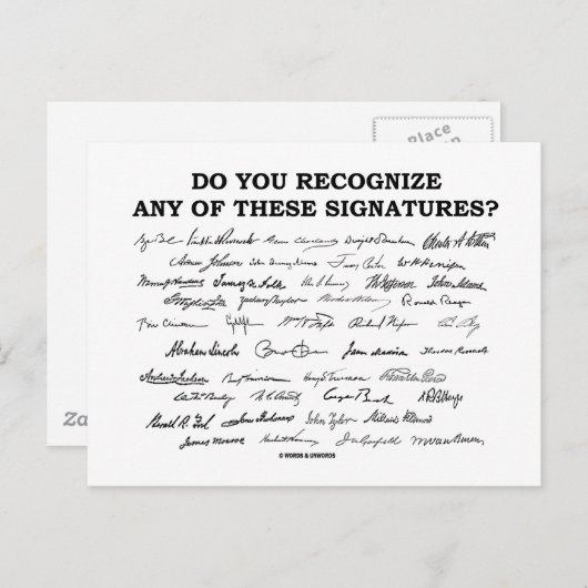 Erkennst du irgendwelche dieser Unterschriften? Postkarte (Vorne/Hinten)