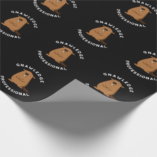 Erkennt Beruflichen Funny Beaver Puff Dark BG Geschenkpapier (Ecke)