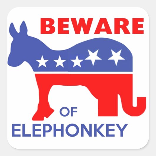 ERKENNTNIS VON ELEPHONKEY - Aktivismus/Libertarian Quadratischer Aufkleber (Vorderseite)