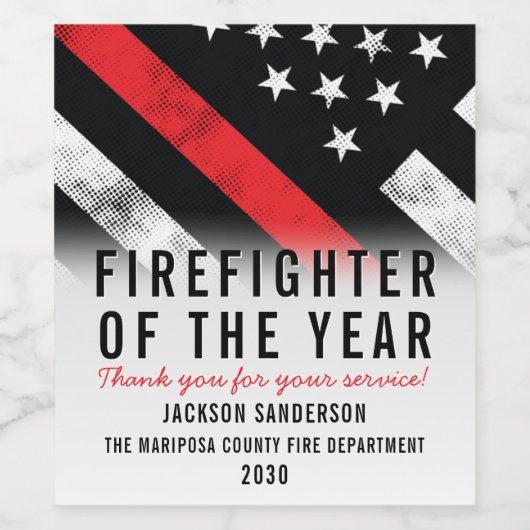 Erkennung von Mitarbeitern im Firefighter-Flag Red Weinetikett (Einzelnes Label)