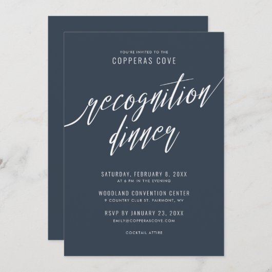 Erkennungsdinner Einladung (Vorne/Hinten)
